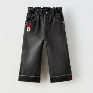 Zara Kids Black Jeans with Cartoon Patch